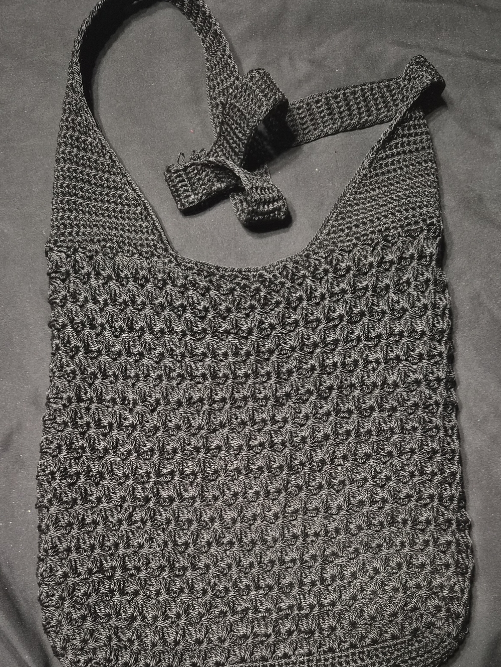 Handmade Black Crochet Shoulder Bag